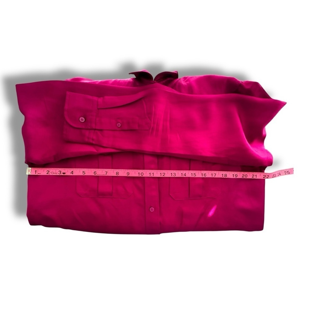 Lauren Ralph Lauren Fuchsia Linen-Blend Utility Shirt L NWT MSRP $145 - Picture 4 of 8
